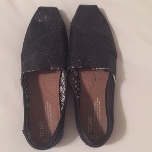 Black Sparkly Toms size 7.5